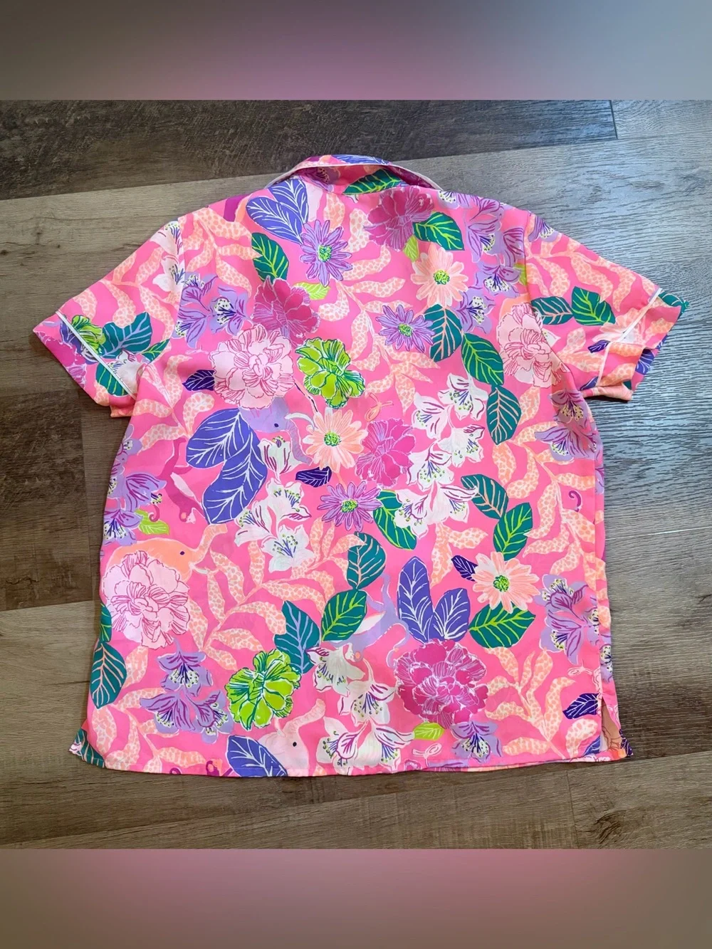 Lilly Pulitzer Teagan Tropical Floral Short Pajama Set🌸🐘 Size Small - Picture 15 of 15